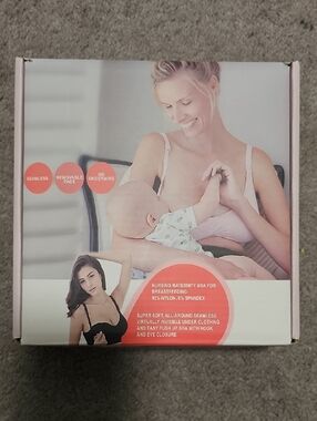 NWT Set Of 3 Nursing Bras Black/Nude/White Size Medium